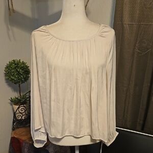 A New Day White Relaxed Ruched Blouse